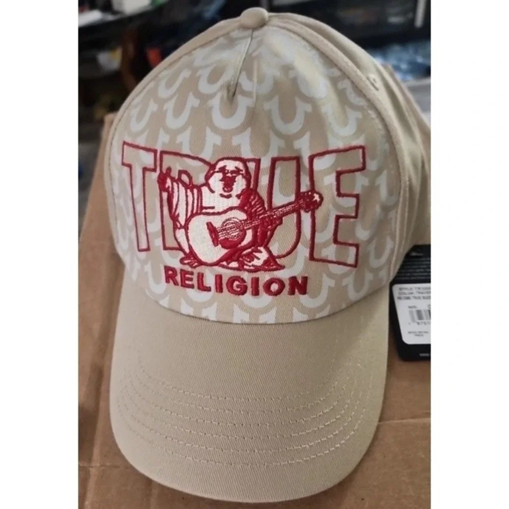True Religion Red‎ Buddha Snapback Travertine Beige Horseshoe Cap